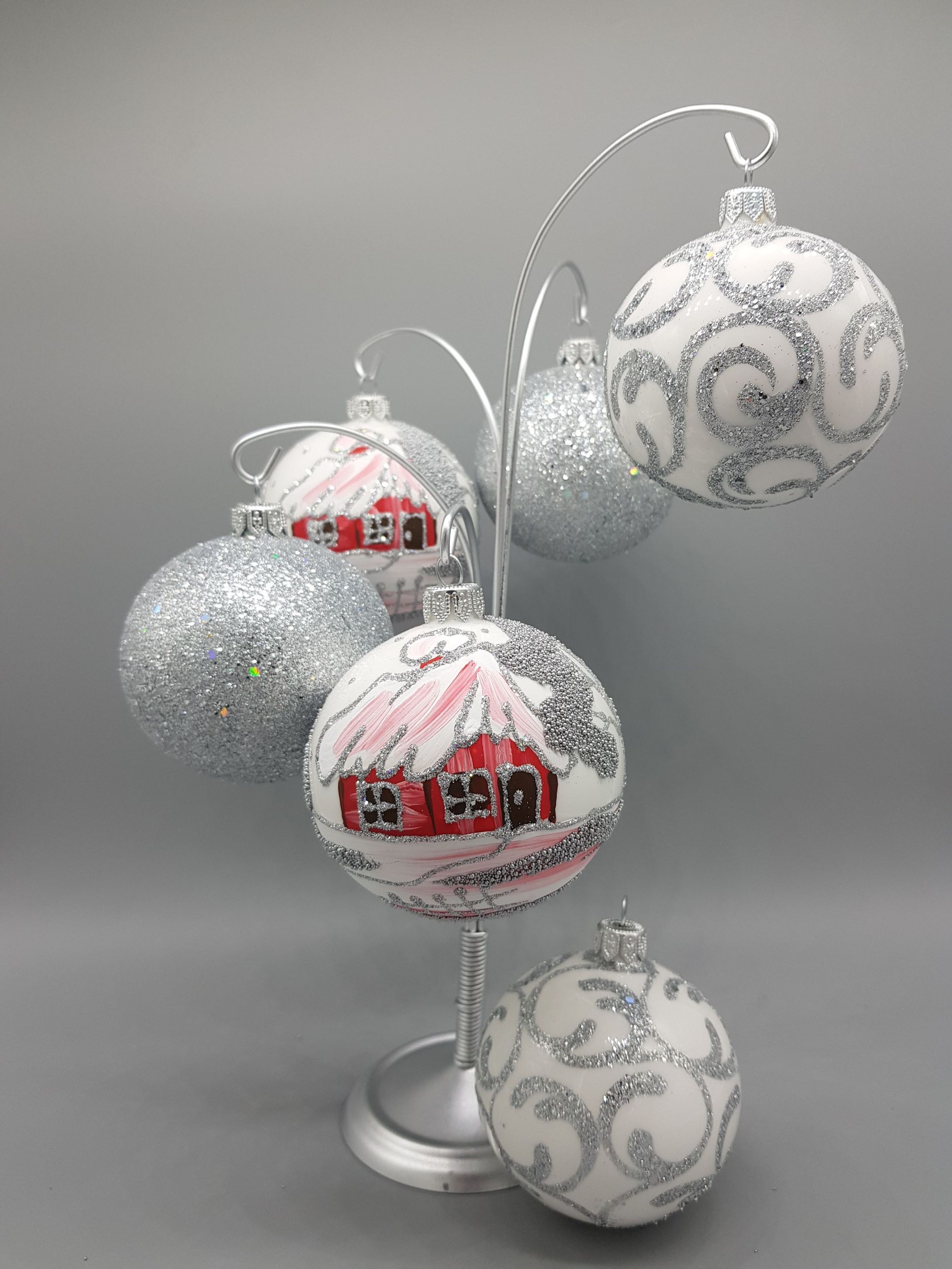 SET OF SILVER WINTER BAUBLES