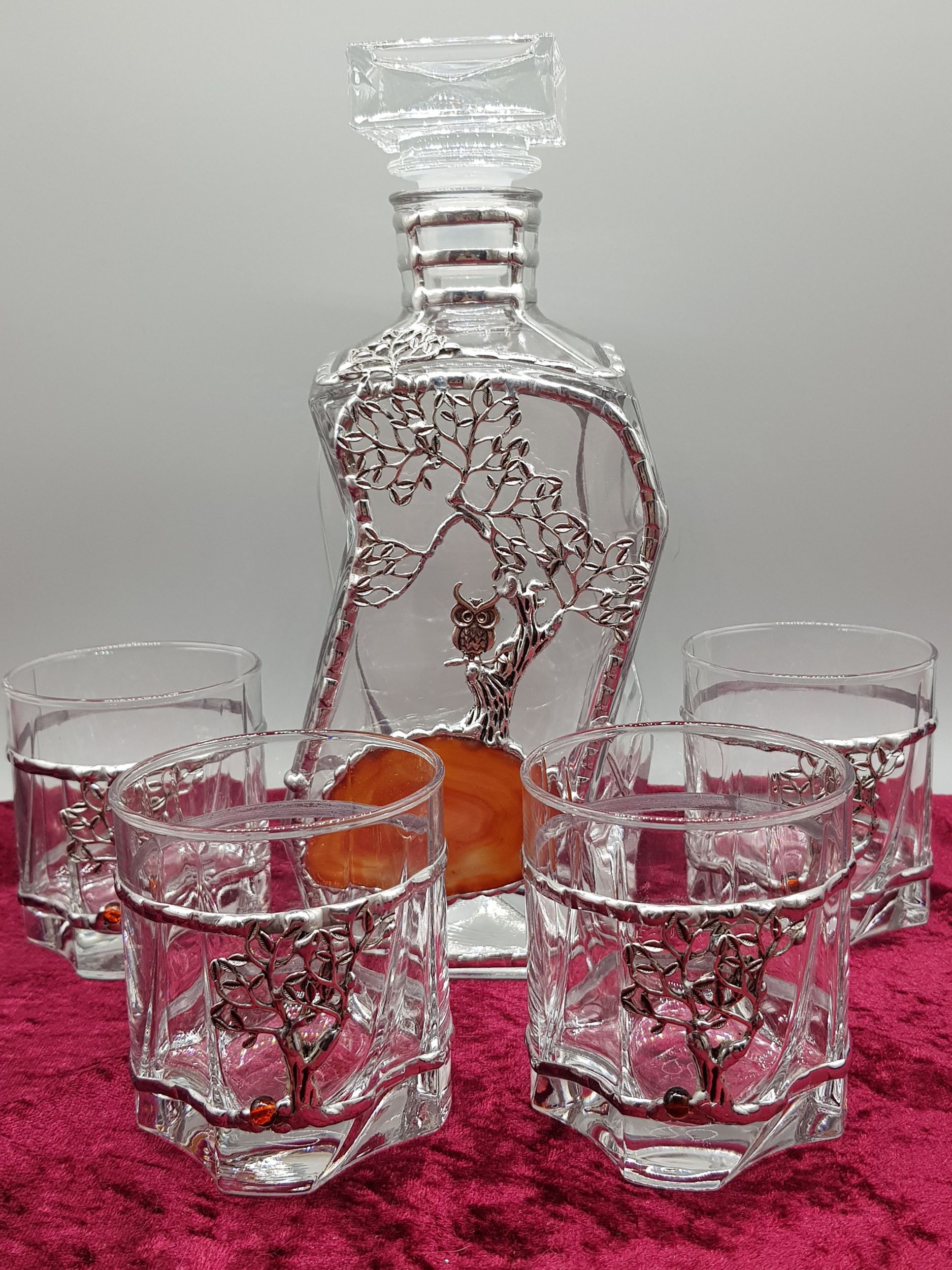 FOUR WHISKY GLASSES AND DECANTER SOLD!!!!â!!!!