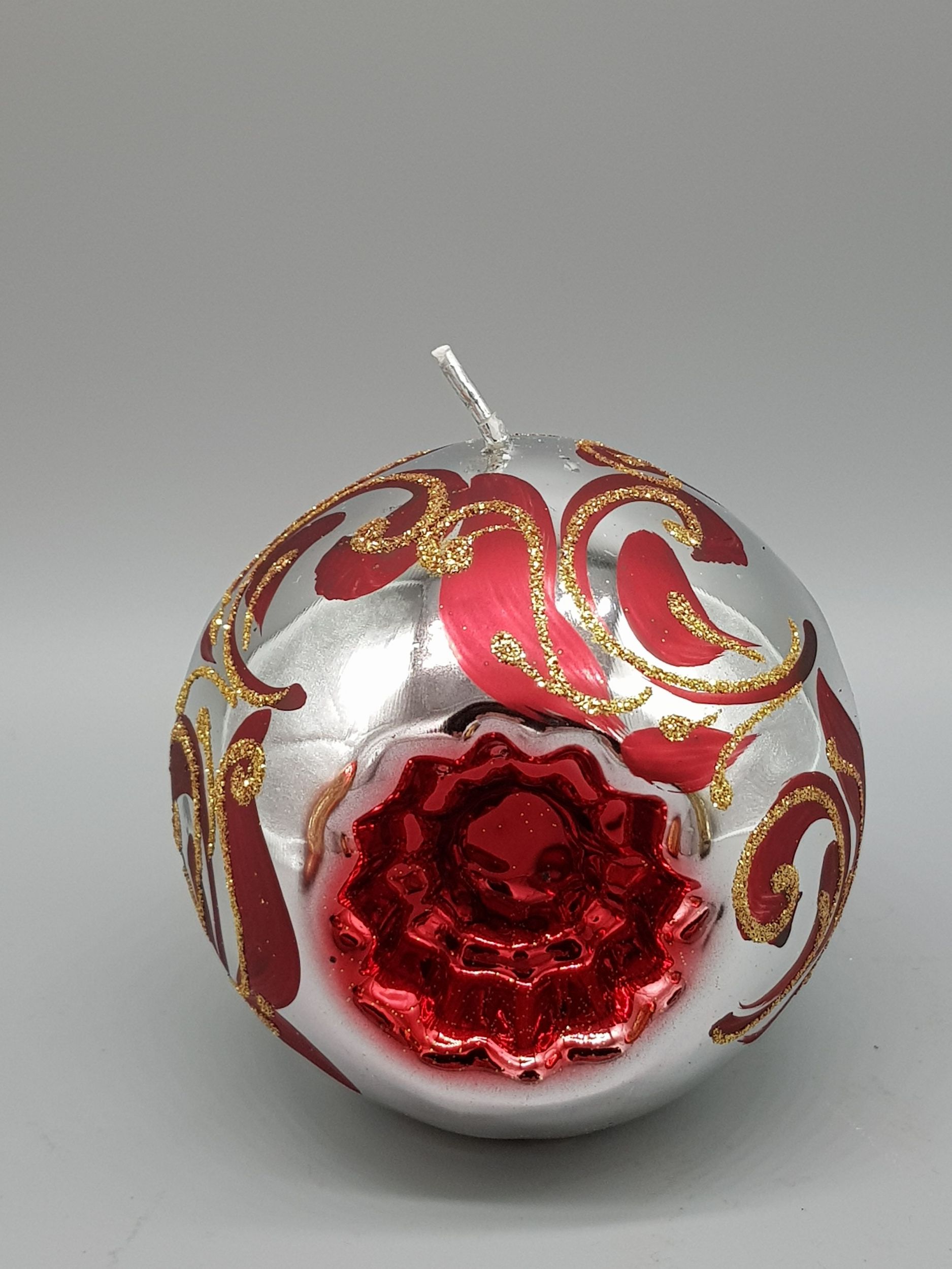 CHRISTMAS BAUBLE SILVER CANDLE