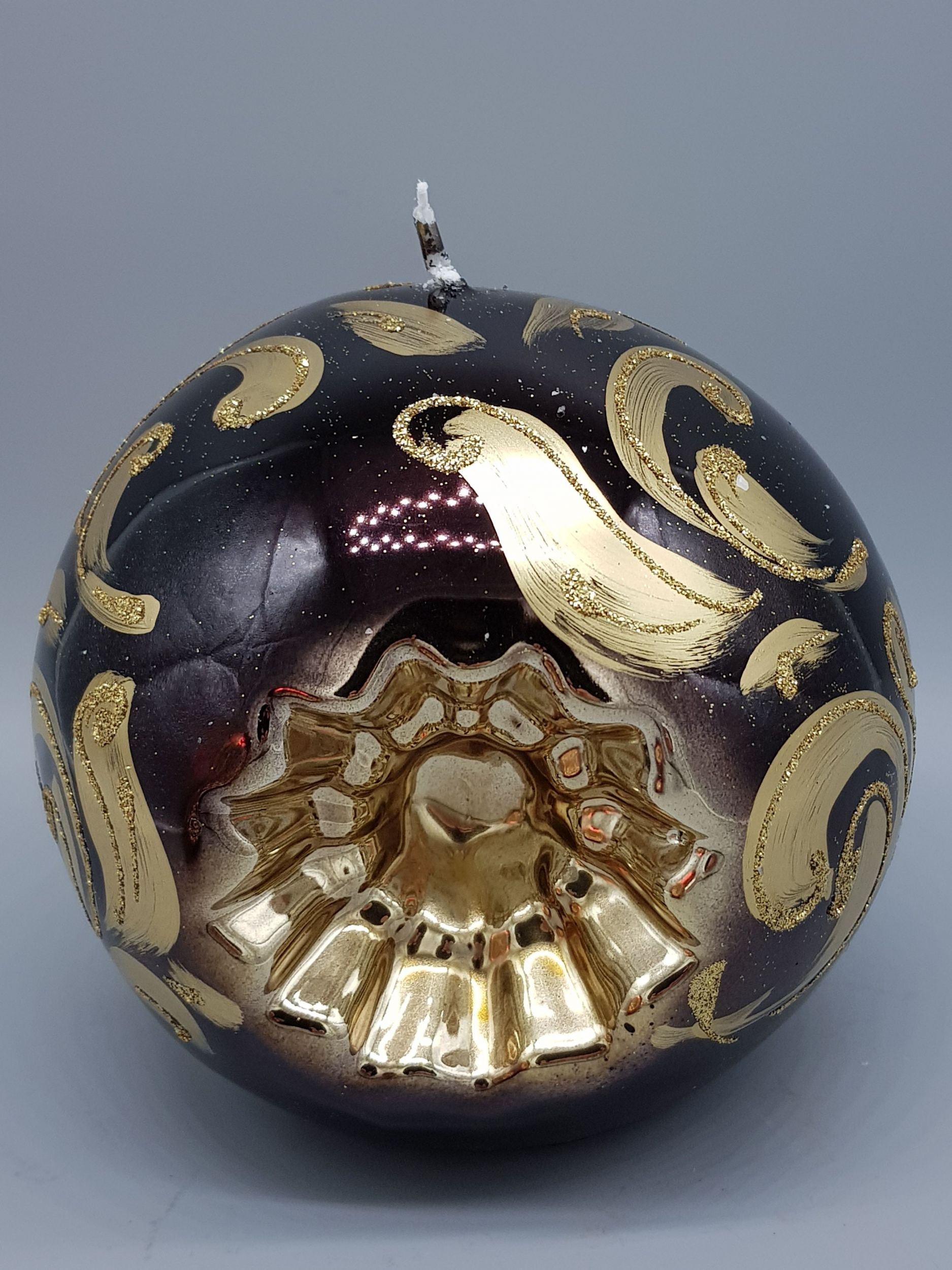 CHRISTMAS BAUBLE BLACK CANDLE