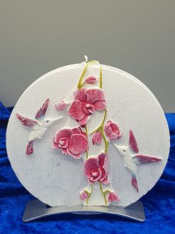 ORCHID BIANCO CIRCLE ON METAL STAND