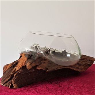 GLASS BOWL ON A ROOT 1 SOLD 